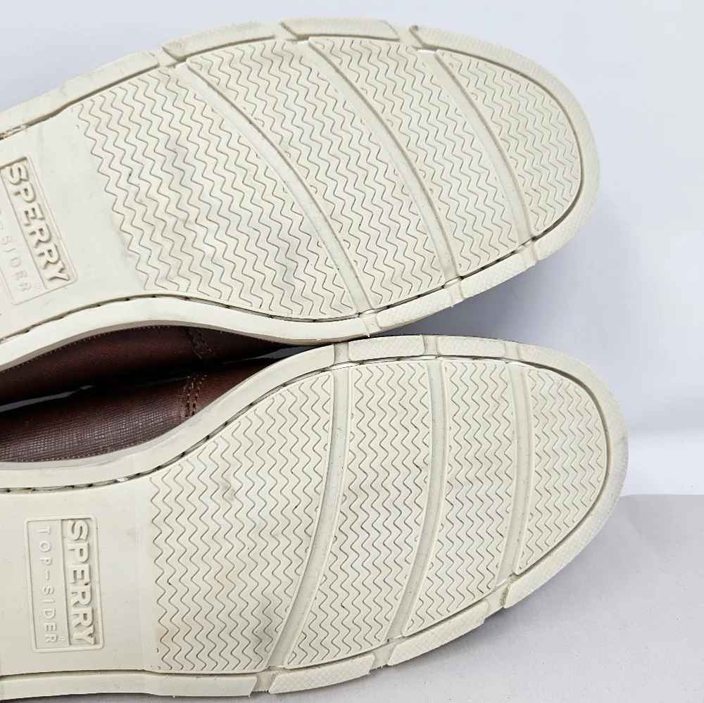 Sperry Top-sider Mens Brown Leather Lace Up Boat Fish Beach Shoes Sz 11.5M